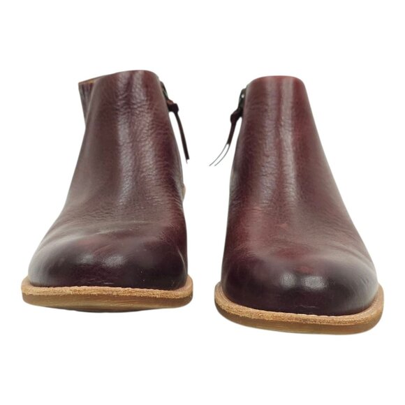 Sofft Arabia Slingback Bootie Women 6M Port Leather Maroon Side Zip Stacked Heel - Picture 3 of 16